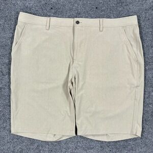 CoolKeep Stretch Performance Khaki Golf Shorts Mens Size 42 Flat Front Casual